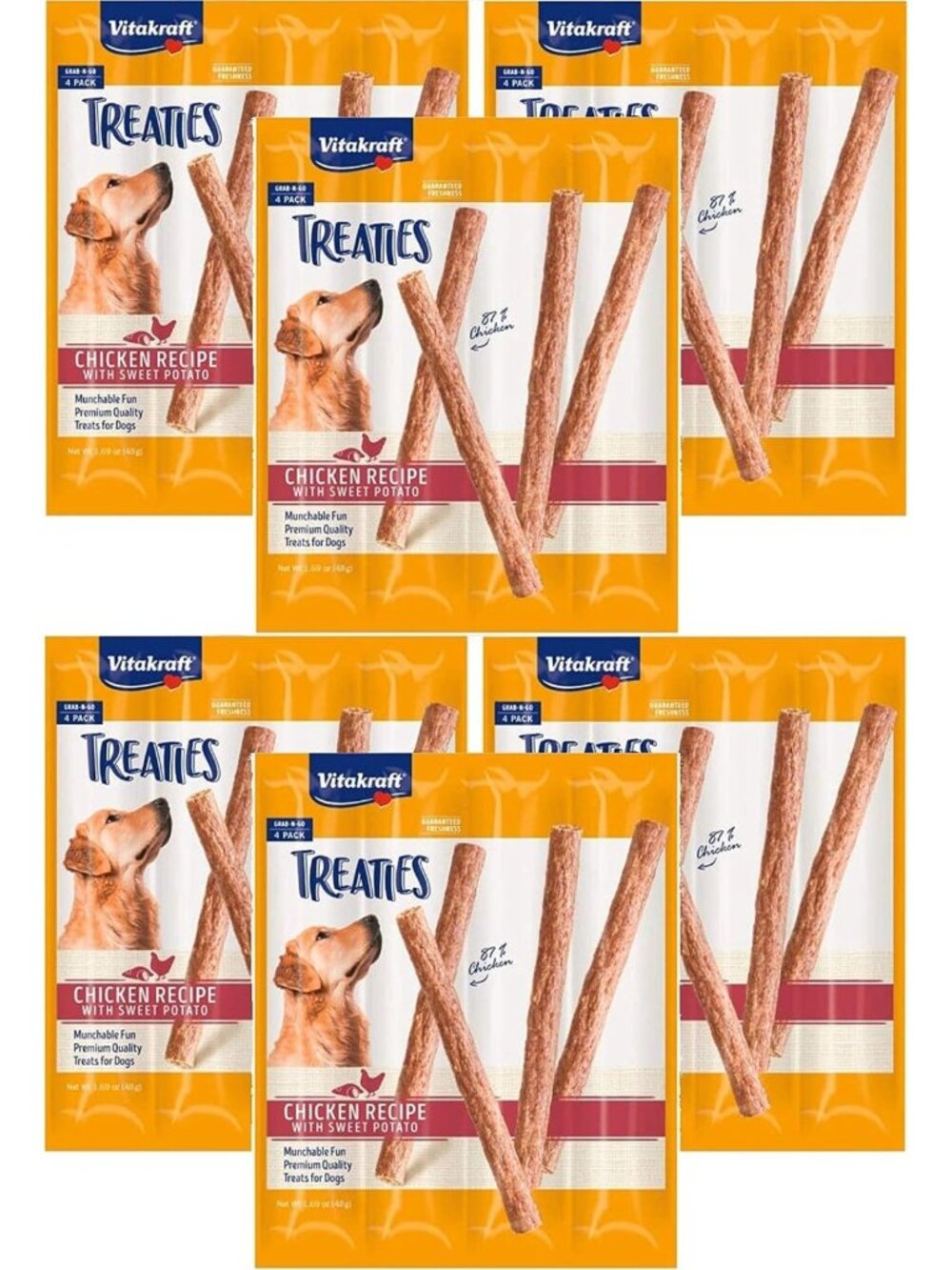 Smoked Chicken & Sweet Potato Dog Treats - 24 Munchable Sticks, Tasty Snacks